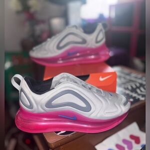 Nike Air Max with Pink Sole and Blue Swoosh 6.5 Women